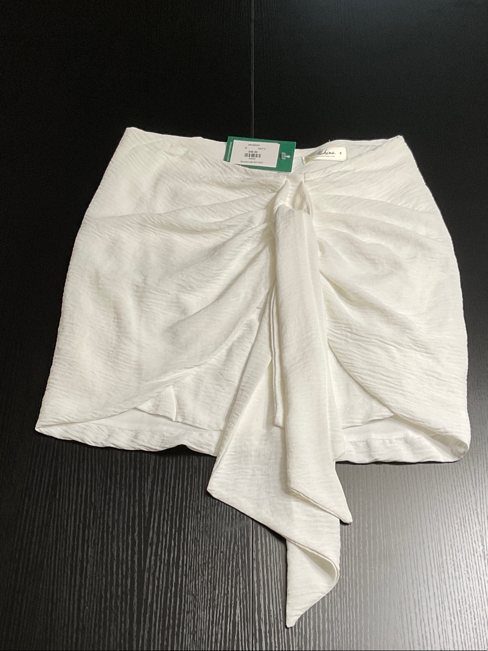 White Tie-Front Mini Skirt - Women's Medium
